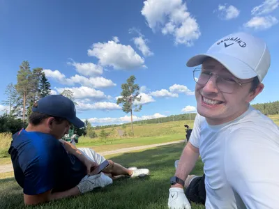 Chilling at hole 6